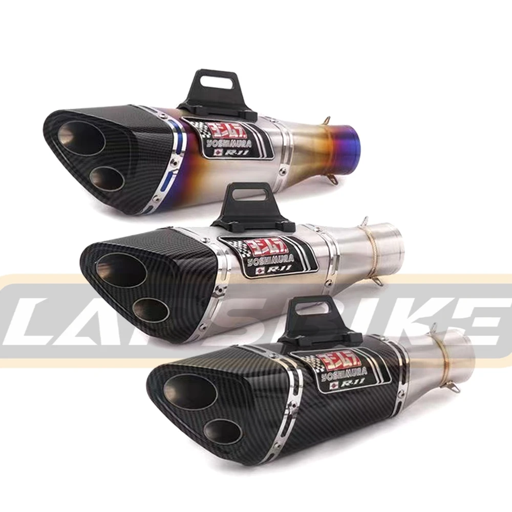 51mm Universal Inlet Motorcycle Exhaust R11 Muffler for R1 R3 R6 R25 MT07 MT09 Ninja400 Z400 Z900 NK650 ZX6R CBR1000 GSX600 502C view 2