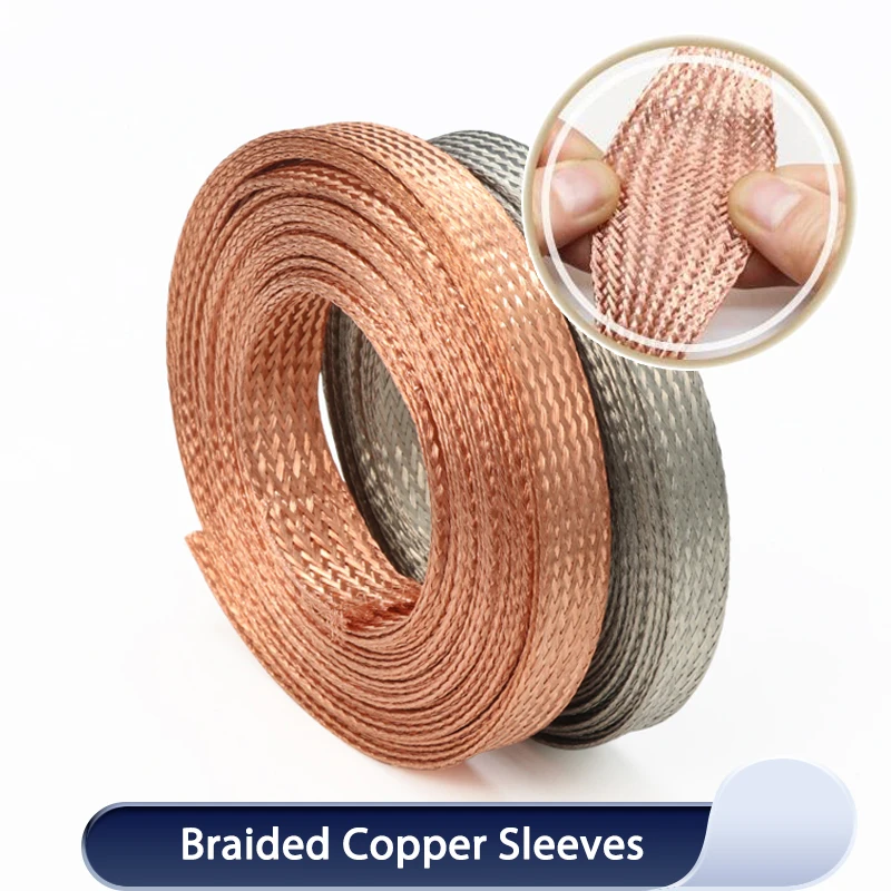 1~20m Braided Cable Sleeve Copper Tinned Plating 2~28 mm Expandable Screening Shielded Metal Sheath Signal Wire Cable Stripper