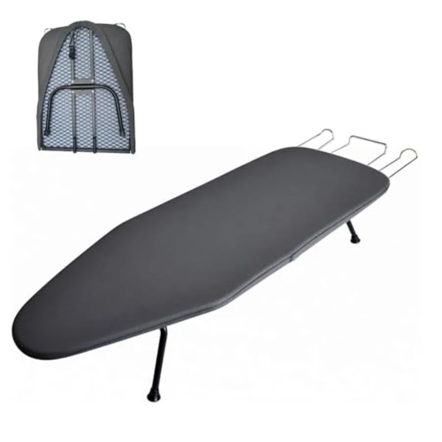 

Compact Foldable Tabletop Ironing Board - with Iron Rest and Heat Resistant Cover Portable Non-Slip Mini Iron Board for Home an