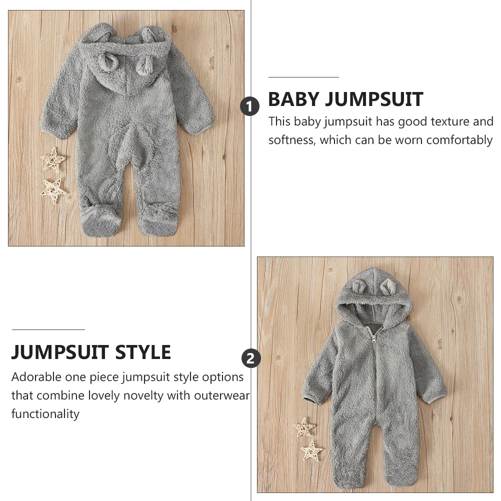 

1Pcs Baby Hooded Thick Warm Jumpsuit Soft Breathable Newborn Romper Winter Bodysuit for Holiday Party Winter Baby Bodysuit