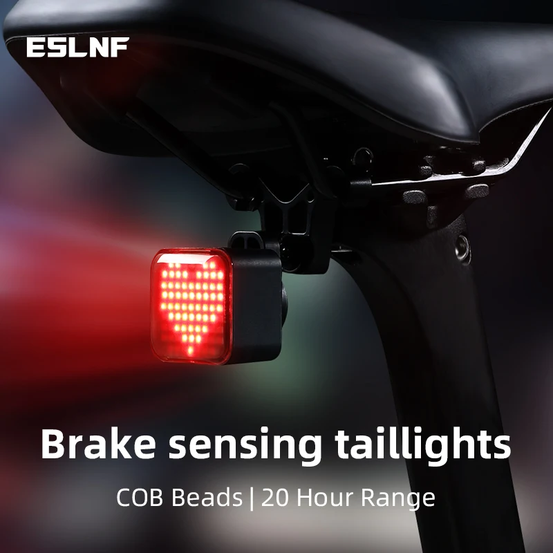 MTB Bike Tail Light Intelligent Automatic Brake Sensor Light IPX6 Waterproof USB Charging Installable Bicycle Rear Light