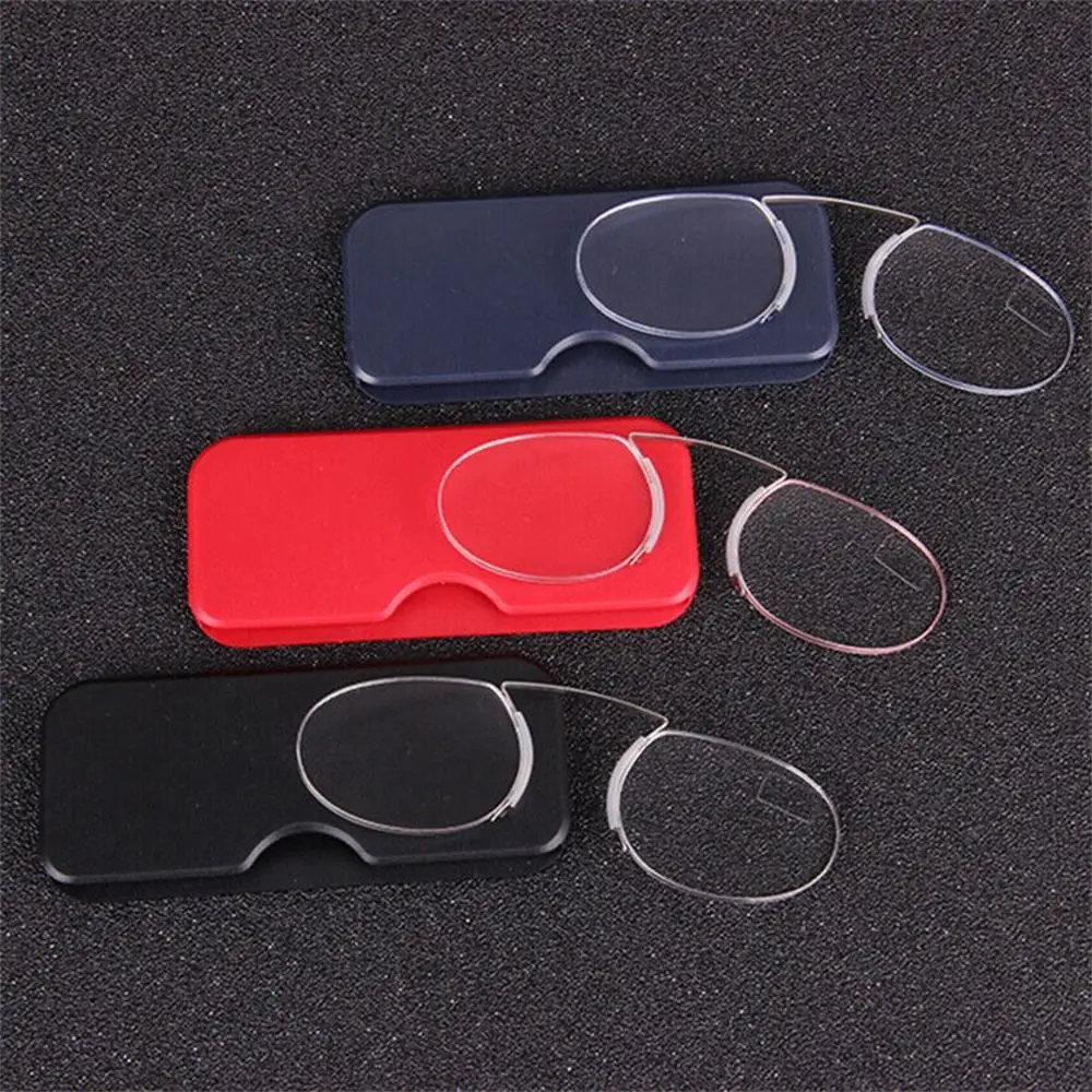 Legless Clamp nose reading glasses for both men and women portable sticky phone to send ultra-thin glasses case +1.00 +3.00