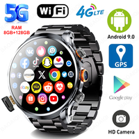 8GB+128GB RAM 5G/4G Smart Watch 1.95 inch AMOLED 1100mah Battery 500W Camera GPS WIFI Google APP Download Smartwatch Android 9.0