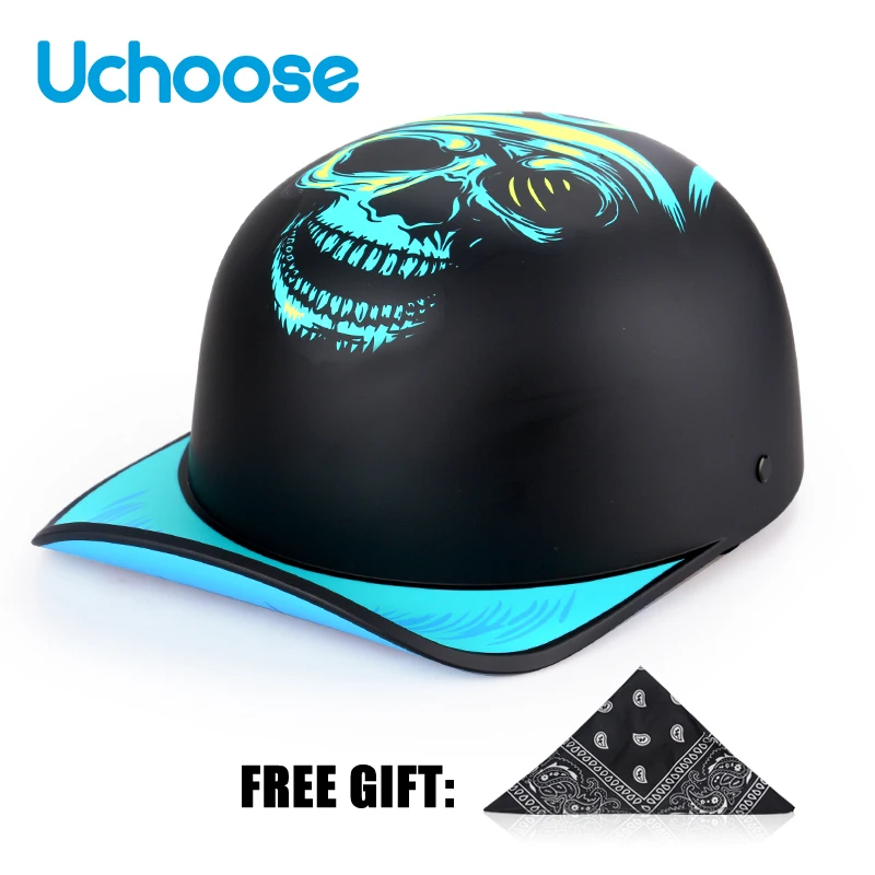 2022 Baseball Kappe Helm Motorrad Vintage Retro Helme Sommer Open Face Roller Cruiser Chopper Gangster DS Männer Frauen Kind