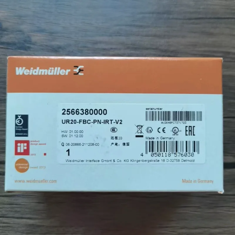 Brand New Original Weidmuller UR20‑FBC‑PN‑IRT‑V2 Fieldbus Coupler Module 2566380000 In Stock