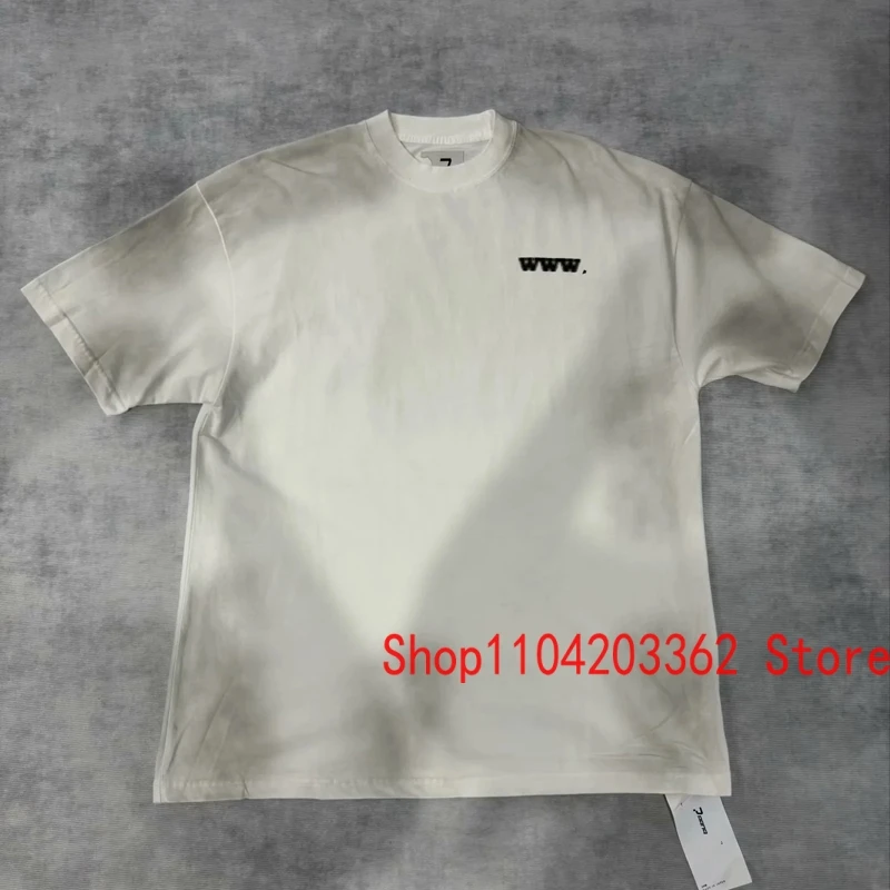 2024 Summer Trend Brand PANQ Kanye West T-shirt Washed Do Old Fun Computer Website Print Tops Tee Rapper Pop Short Sleeves