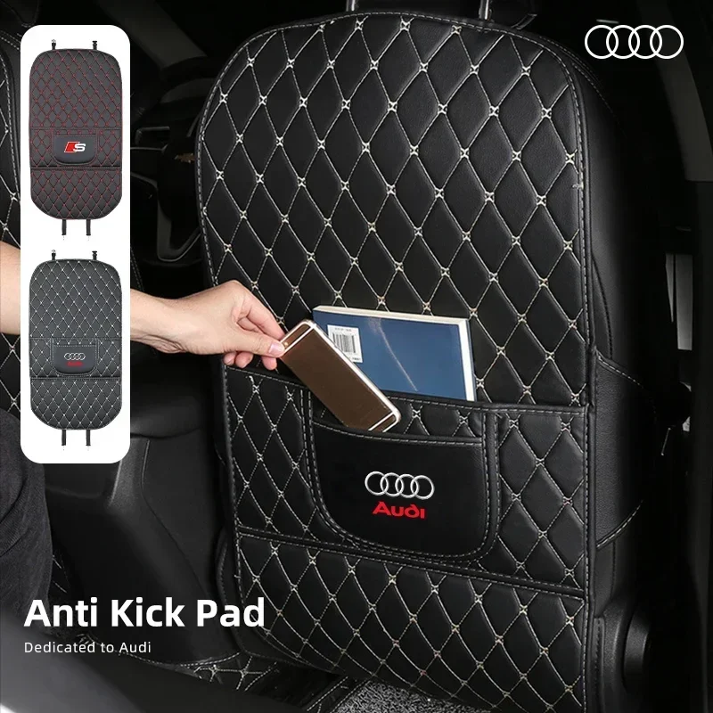 Car Seat Anti-Kick Mat Anti Dirty Pad Cushion Protector Cover For Audi Sline RS A3 A4 A6 A5 Q5 A1 Q7 Q3 Q2 Q8 A7 A8 TT S1 SQ5 RS