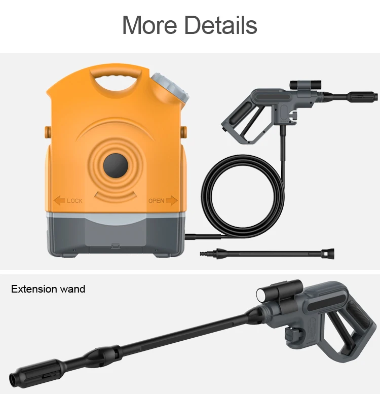 Updated Multi-Purpose Portable Rechargeable Washer with 2 Optional Nozzles for Deep Cleaning Cars and Home Appliances