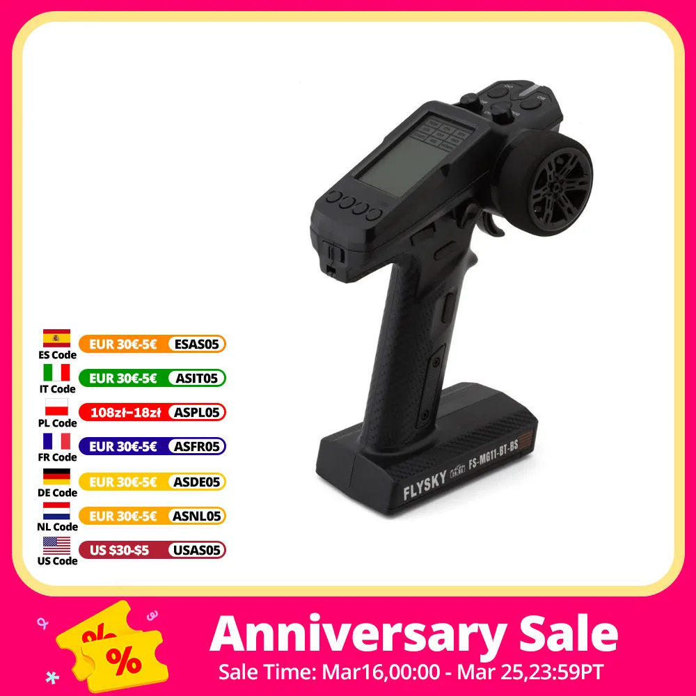 

Flysky MG11-BT-BS 11 Channel 2A-BS RTR Upgrade Transmitter 2.4Ghz 2A-BS Protocol Remote Controll for Hobby Plus BSD Racing RC Ca