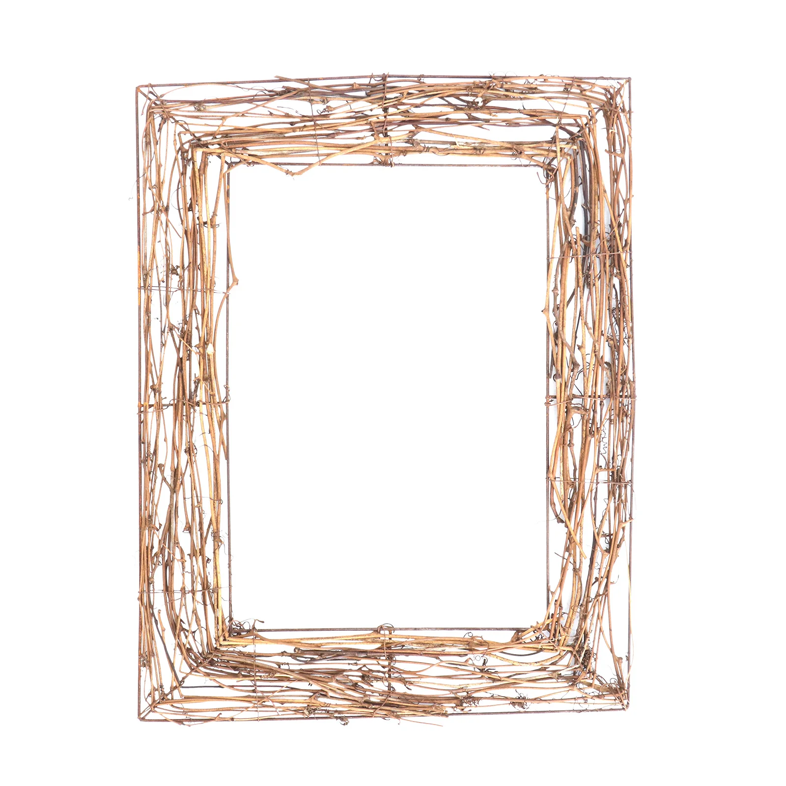 

1Pcs Handmade Natural Rattan Wreath Base Square Christmas Garland Frame Indoor Decoration Photography Props DIY Flowers Pine