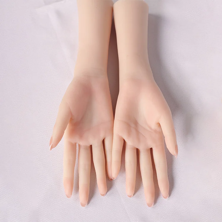 unique Highly Simulated Artificial Hand Model for Display Acupuncture Manicure Platinum Silicone Realistic Fake Hand Model