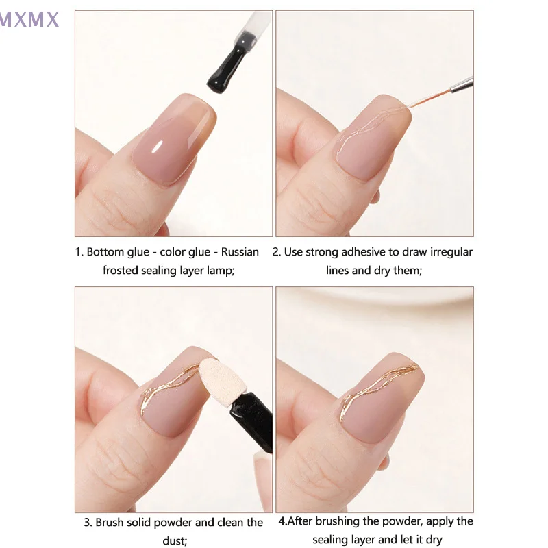 6 kolorów lustro Aurora stały brokat do paznokci galwanizowany kolorowy proszek lustrzany z 2 szt. Gąbka w sztyfcie DIY zdobienie paznokci dekoracje