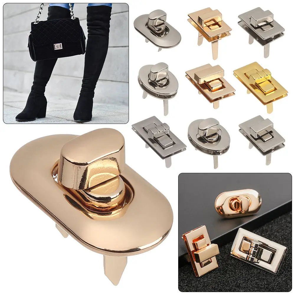 Luggage Lock Bag Parts Accessories Bag Buckle Hardware Closure DIY Handbag Bag Purse Turn Lock Metal Clasp Twist Lock