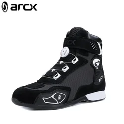 ARCX Black Motorcycle Protective Boots Men's Shoes Summer Breathable Knob Adjustment Design Anti-fall Durable Riding Equipment