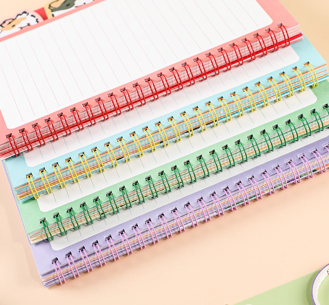 60 Sheets Cute A5 Coil Book Creative Bookmark Book Thickened Notebook Student Learning Notepad Planner School Office Stationery