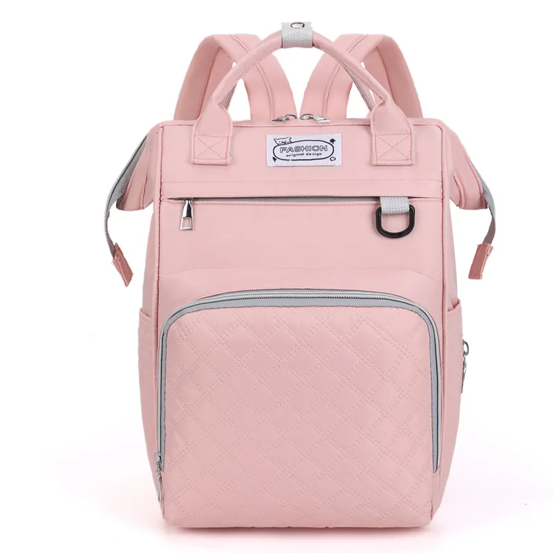 Bolsa de nailon para mamá, mochila multifuncional de Color sólido para madres y niños, portátil de viaje al aire libre, a la moda