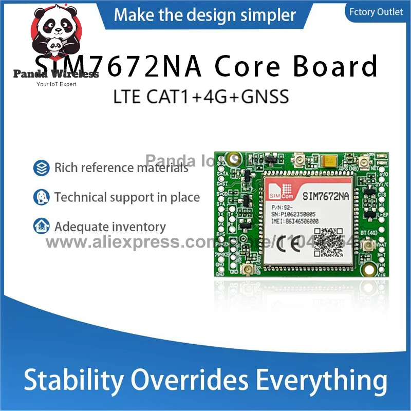 

SIMcom SIM7672NA Основная плата 4G LTE CAT4 + GNSS Поддержка высокоскоростного подключения GPS для промышленной автоматизации Интернета вещей M2M Применения