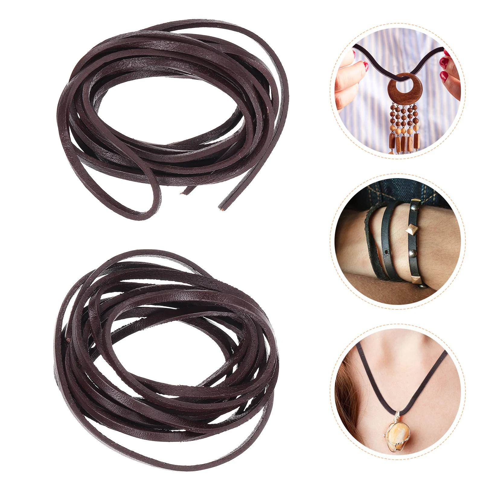

2Packs 4m Long-Lasting Cowhide Rope DIY Accessory Jewelry Making Necklace Bracelet Woven String Cowhide Rope DIY Accessory