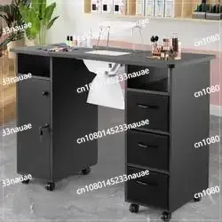 Furniture Table with Vacuum Cleaner Modern Design Salon Nail Beauty Pink