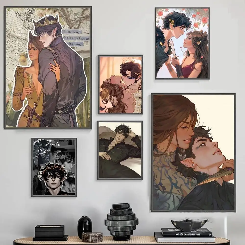 The Cruel Prince Jude And Cardan Poster High Quality Print Poster Waterproof Wall Art Posters For Bedroom Retro Room Decor Gift