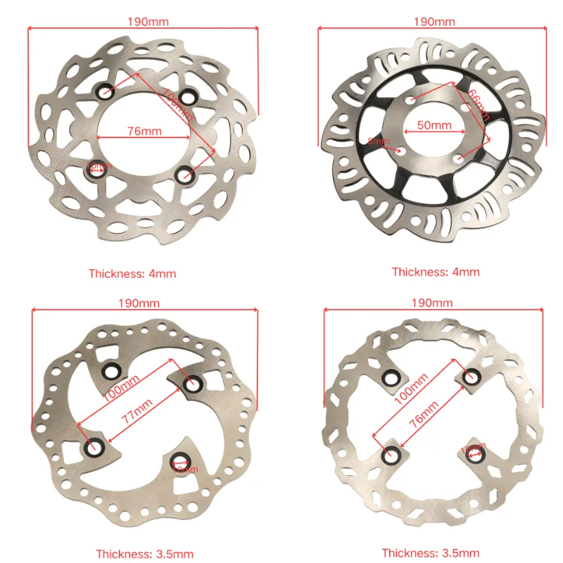 190mm Front Rear Brake Disc Rotor for Motorcycle 110cc 125cc 140cc 150cc CRF50 XR50 Dirt Pit Bike ATV Motocross Parts