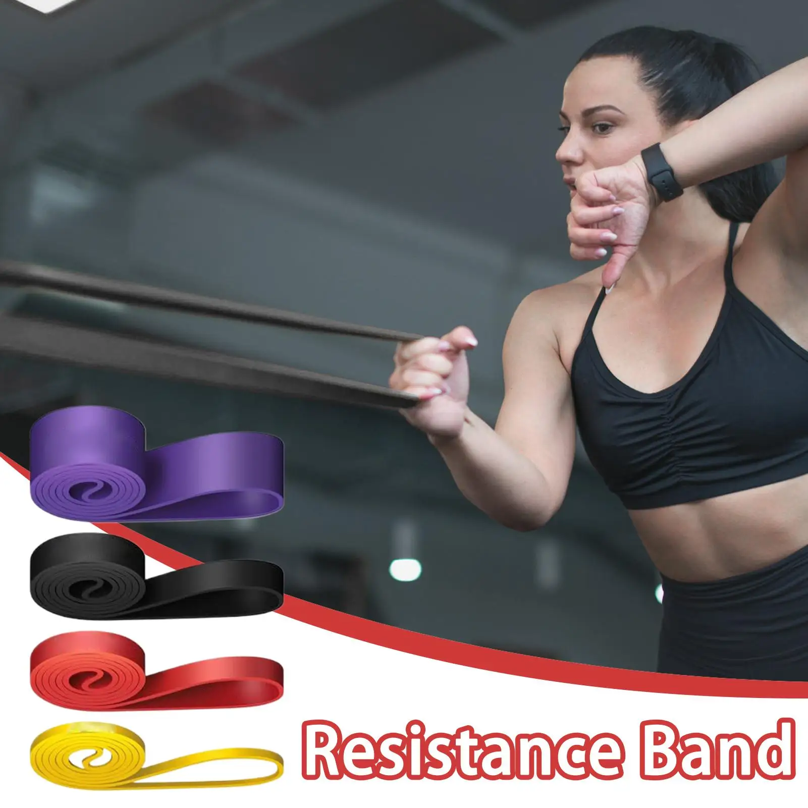 

Resistance Bands For Working Out 4 Pieces Portable Pull-Up Belt Yoga Stretch Strap For Exercisers Pilates Players Athletes Gym
