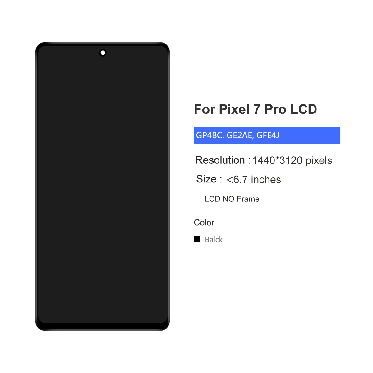 For Google Pixel 7 Pro LCD Display Digital Touch Screen Replacement Compatible with GP4BC GE2AE Models - Mobile Phone Parts image 3