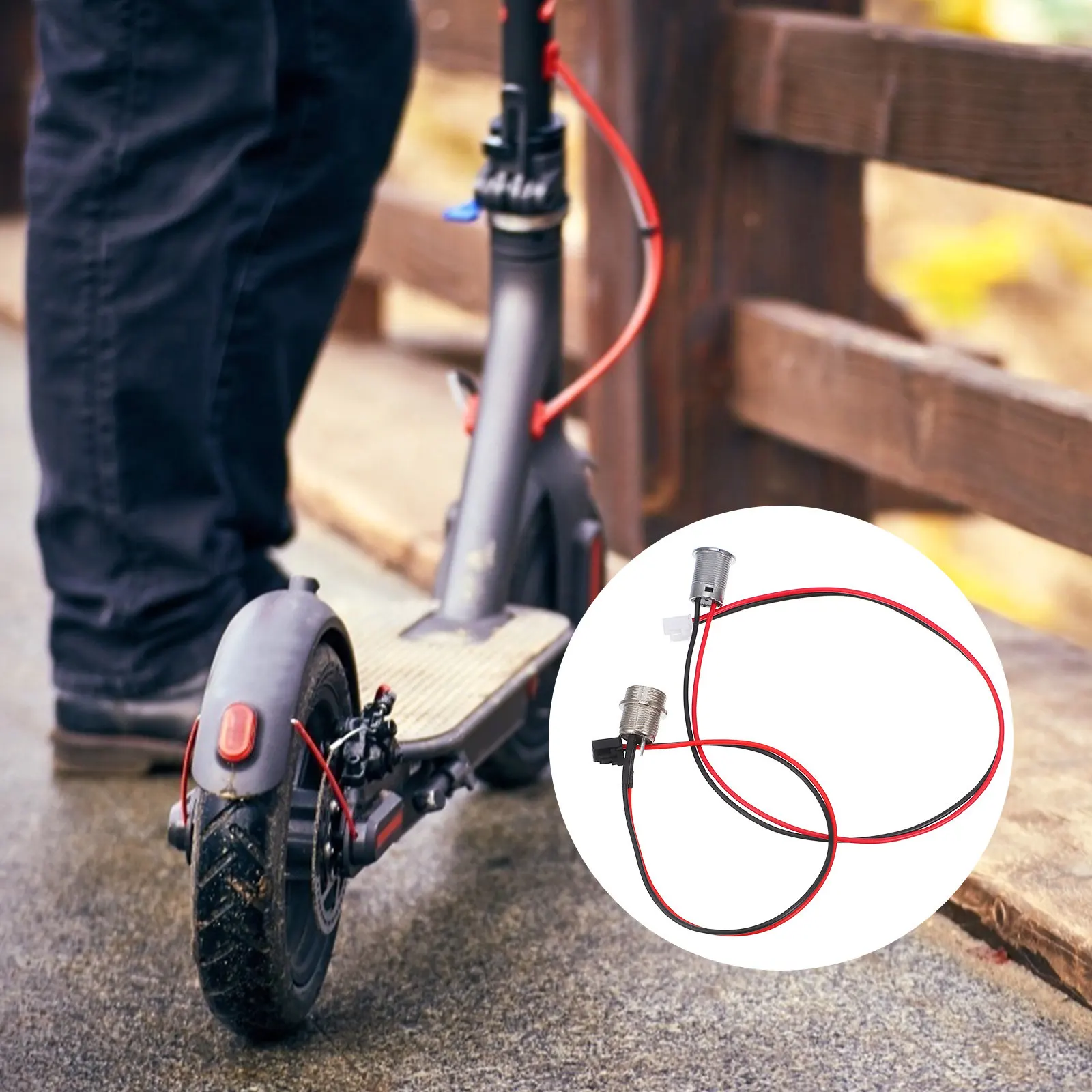 

Electric Scooter Charging Port Connector 3 Pin 2 Wire Plug Cable Replacement Scooter Charger Plastic Material Durable Reliable