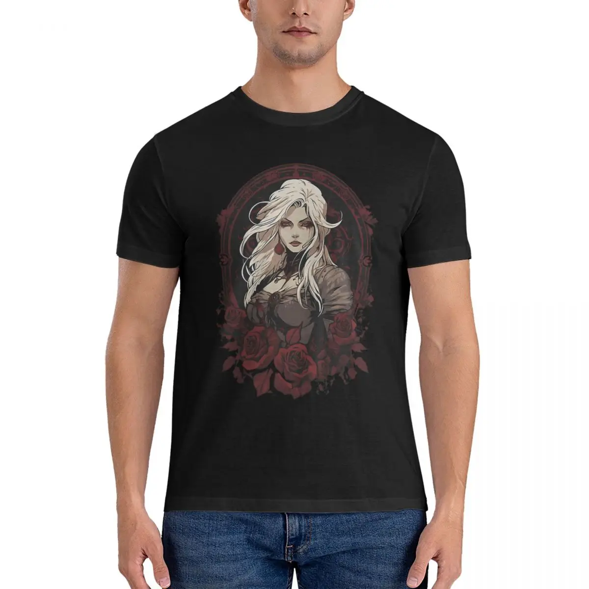 Carmilla Fanart Men's T Shirt Castlevania Vintage Tee Shirt Short Sleeve Crew Neck T-Shirts 100% Cotton New Arrival Tops