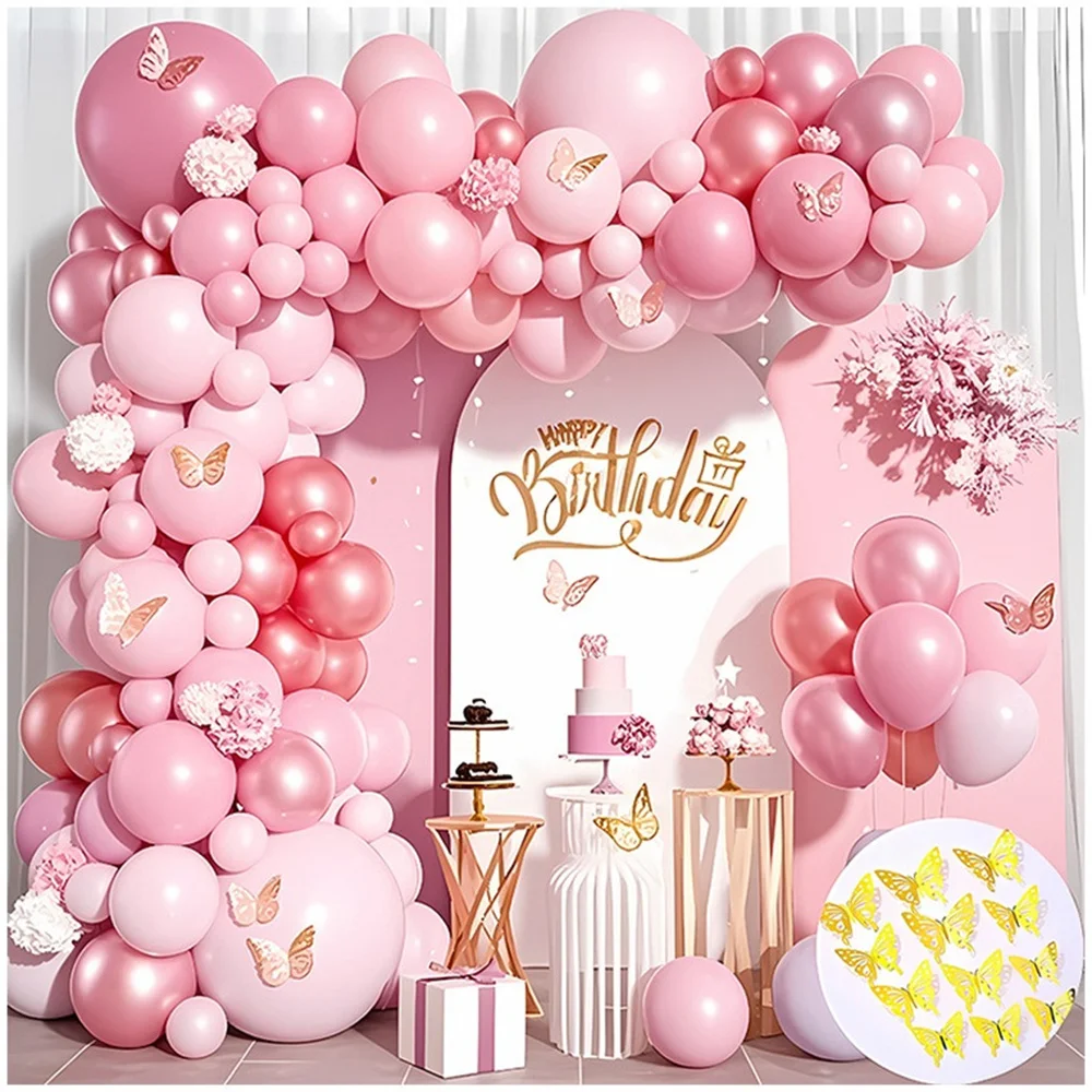 معكرون-Guirnalda De Globos De Arcoyris، Pastel، Boda، Fiesta De Feliz Cumpleaños، Globos Rosas، DIY Decoración Para Baby Shower #1