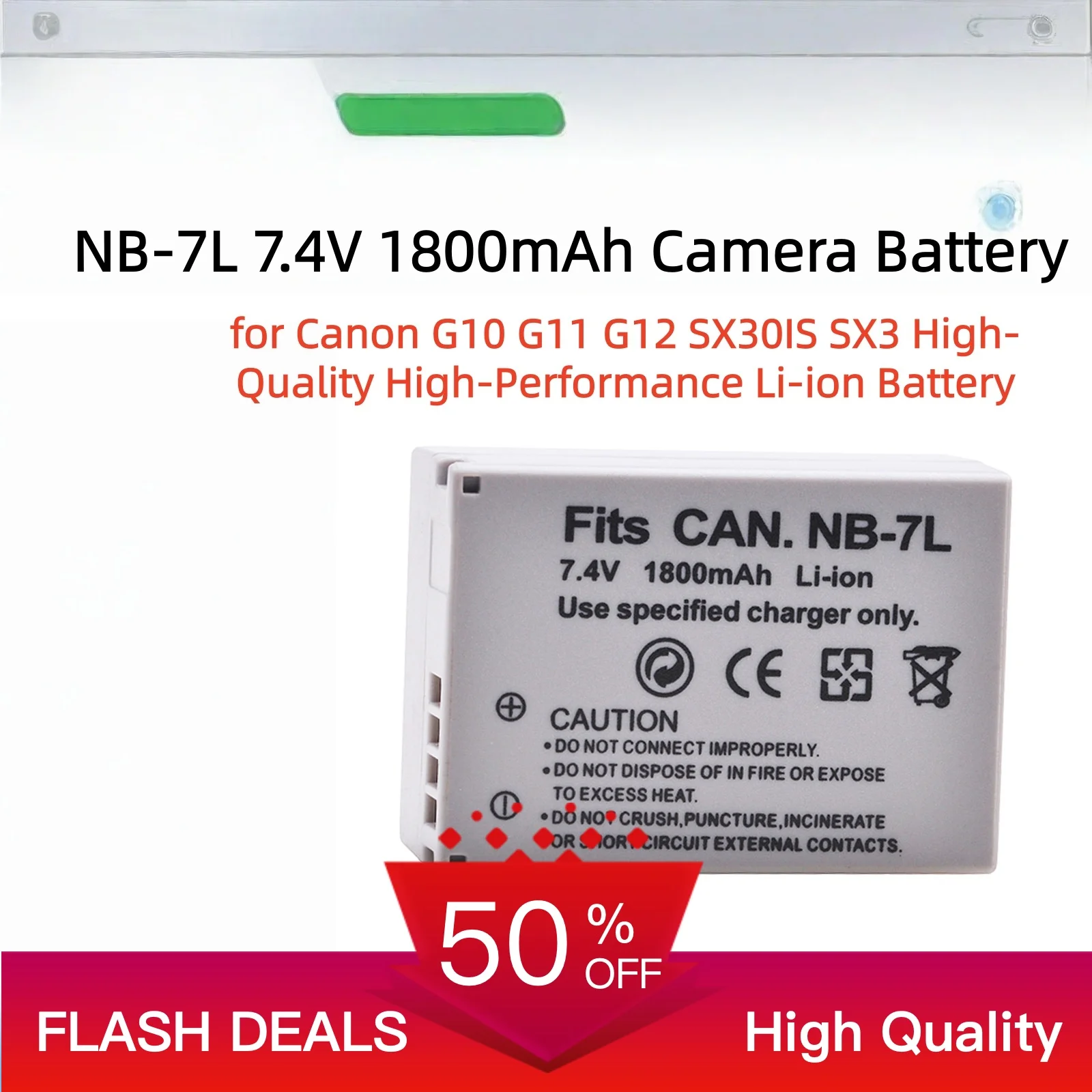 NB-7L 7.4V 1800mAh Camera Battery for Canon G10 G11 G12 SX30IS SX3 High-Quality High-Performance Li-ion Battery