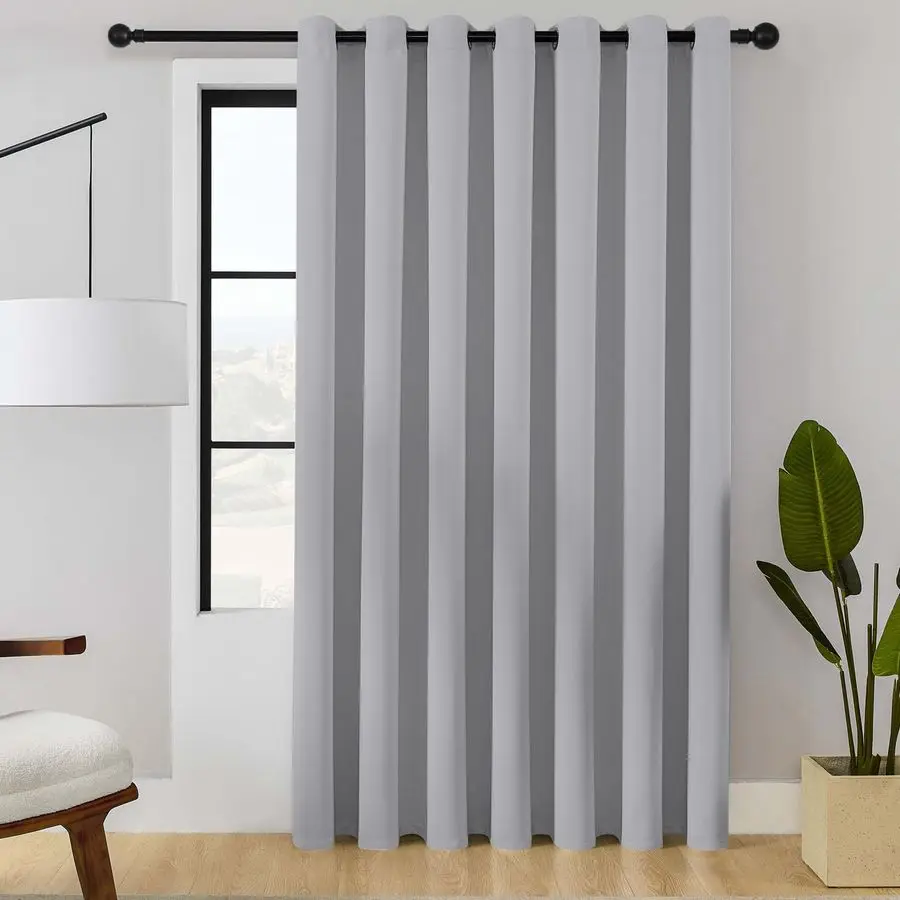 

Room Divider Curtain 120 Inches Long, Wide Blackout Sliding Door Curtain for Bedroom, Room Darkening Privacy Window Curtain for