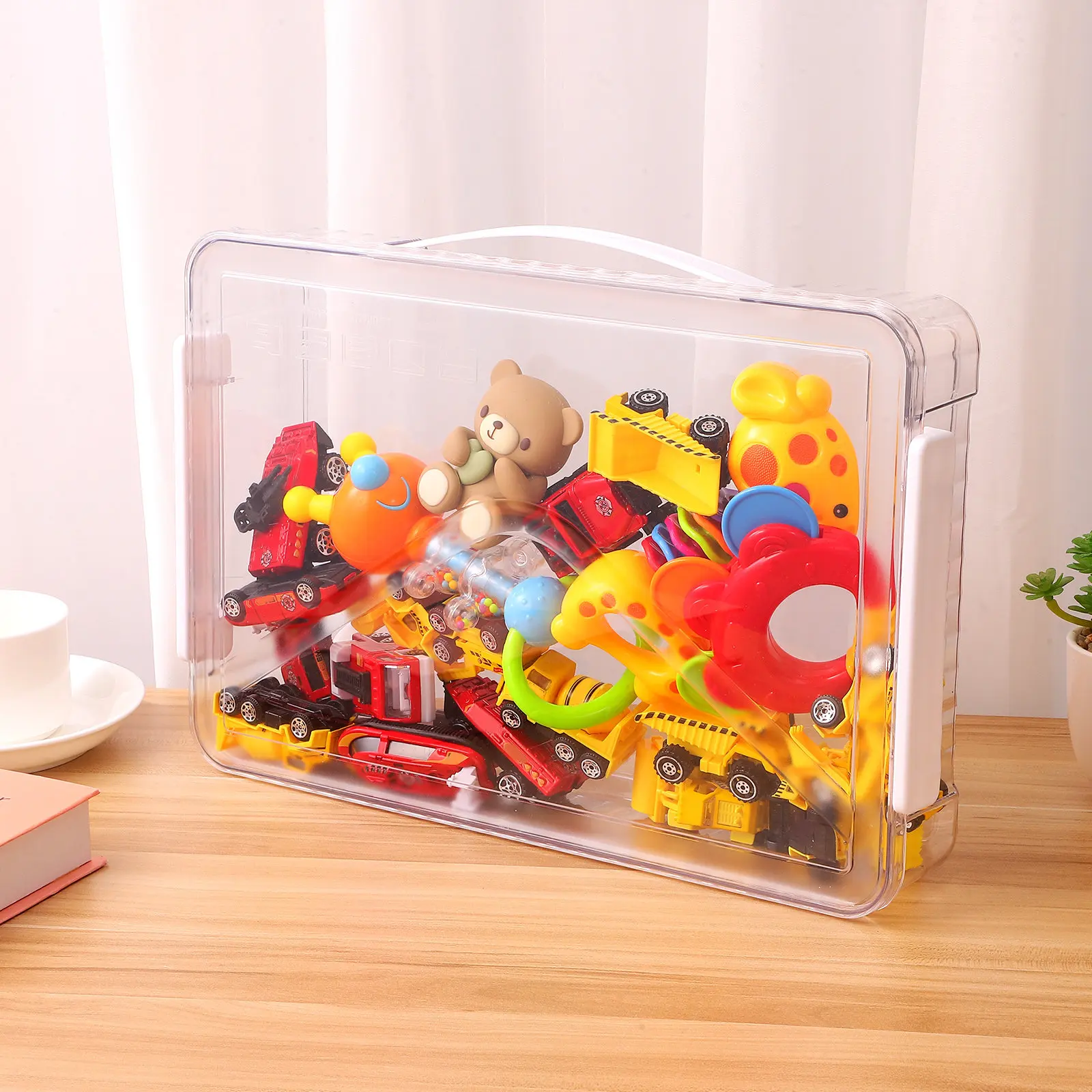

Transparent Document File Box Large Capacity Plastic Storage Organizer Portable File Storage Case