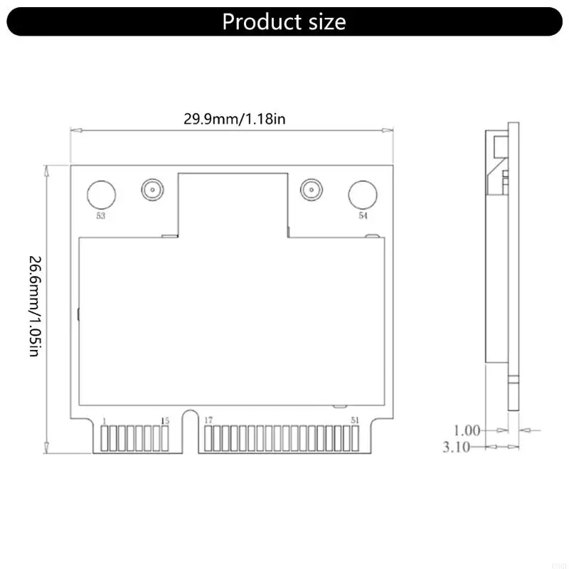 C90F 에너지 효율적인 무선 네트워킹 카드 RTL8821CE Wi -Fi 6 어댑터 저전력 소비 장치.