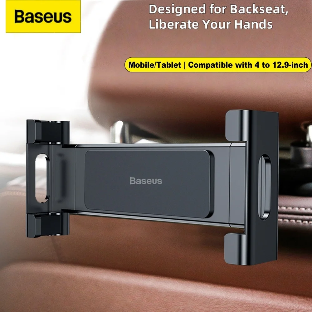 

Автомобильное крепление на подголовник Baseus, автомобильное крепление на заднее сиденье, водонепроницаемое, прочное, с вращением на 360 градусов, универсальный планшетный телефон от 4 до 12,9 дюйма