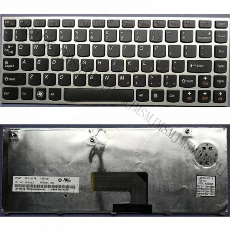 AA + para Lenovo IdeaPad U460 U460A Preto EUA Teclado Moldura Prateada