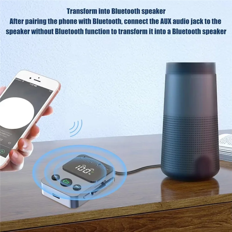 Receptor transmisor Bluetooth 5,3 Llamadas manos libres Bluetooth Receptor Bluetooth