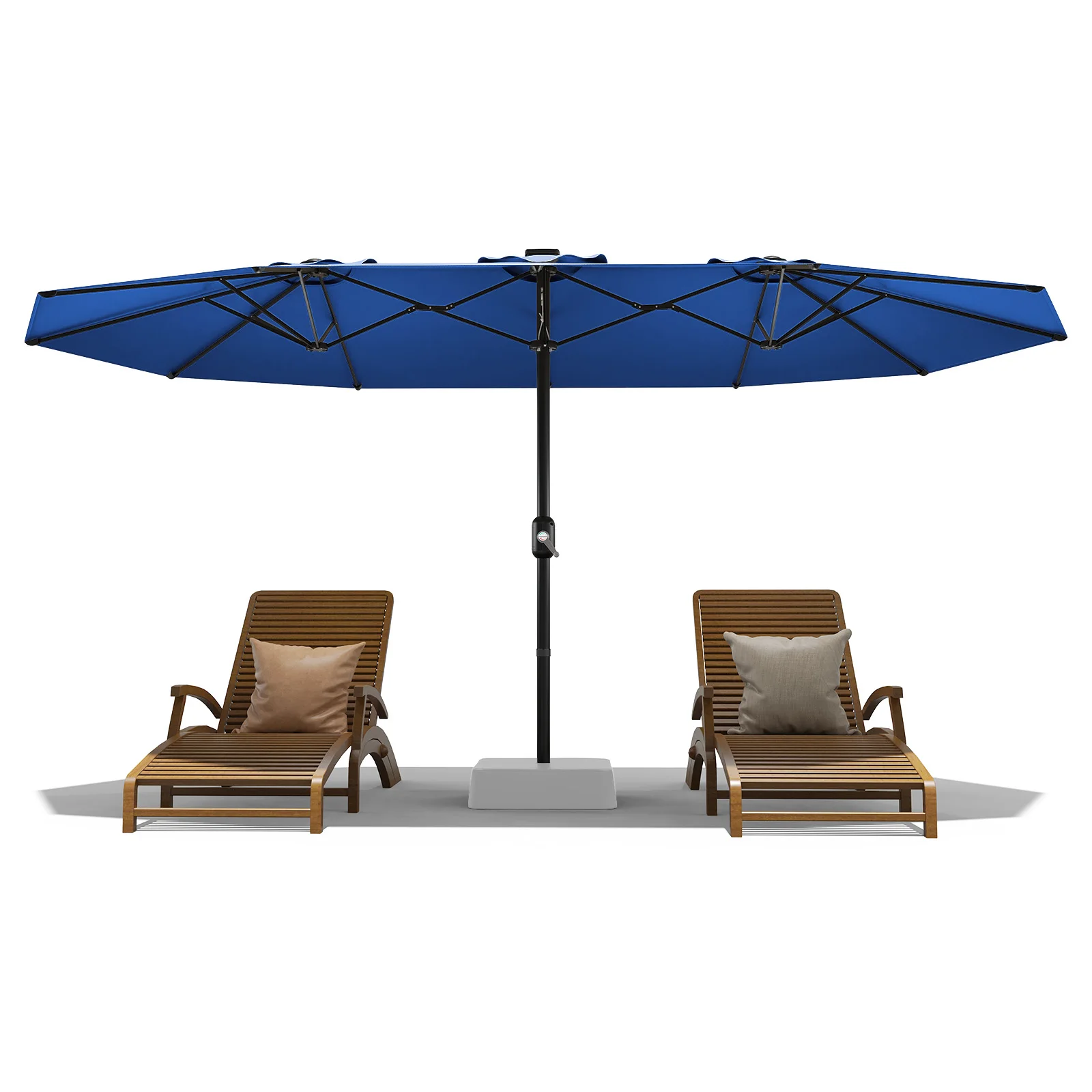 13 FT Large Double-Sided Rectangle Patio Umbrella – Crank Handle & Tilt Adjustment, Waterproof Polyester Canopy for Garden/Pool