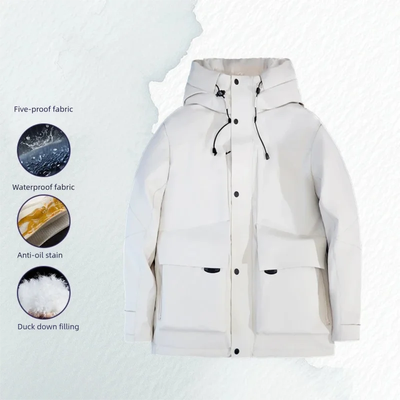 YESUNION للجنسين سميكة بطة أسفل سترة معطف الشتاء الدافئ يندبروف مقاوم للماء معطف فضفاض غير رسمي موضة الطقس البارد القماش