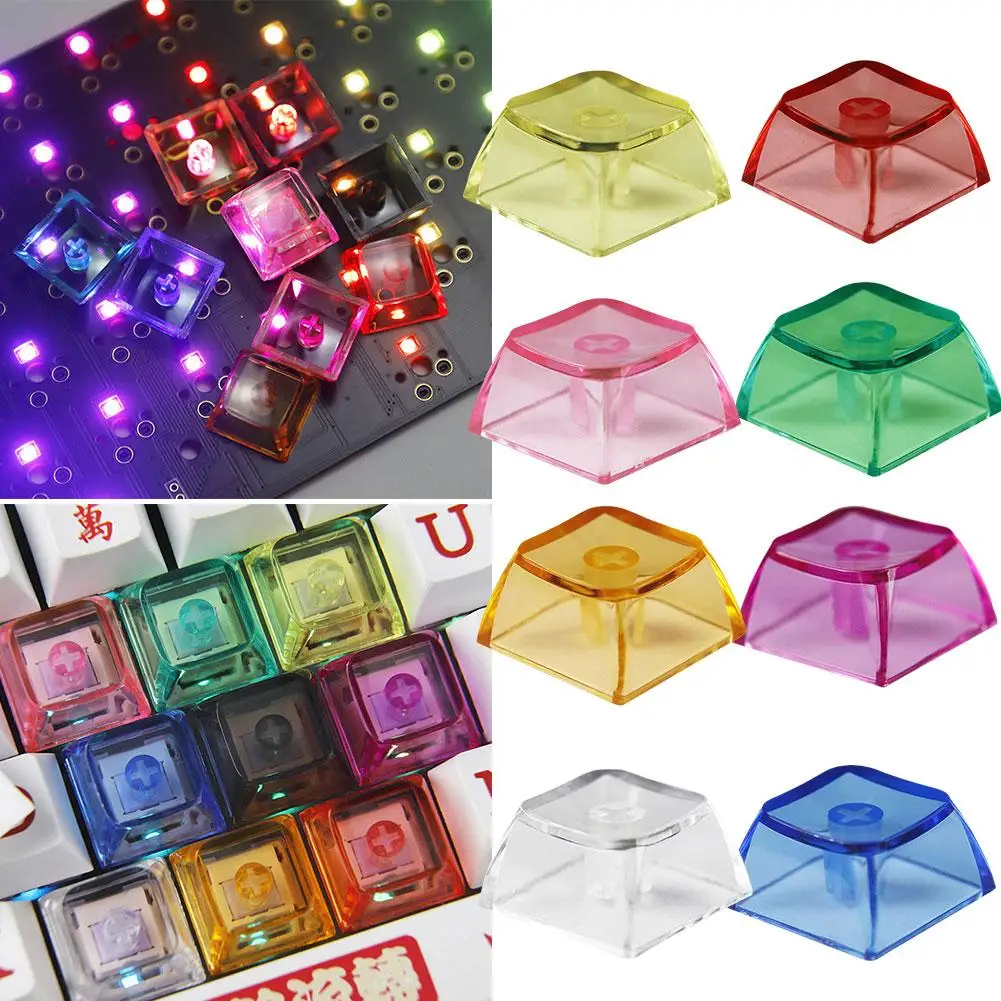 9 Colors Transparent PC Keycaps XDA Height Mechanical Keyboard Keycaps Blank Backlit Keycaps Fantasy Gift For Cherry Keybor C0M6