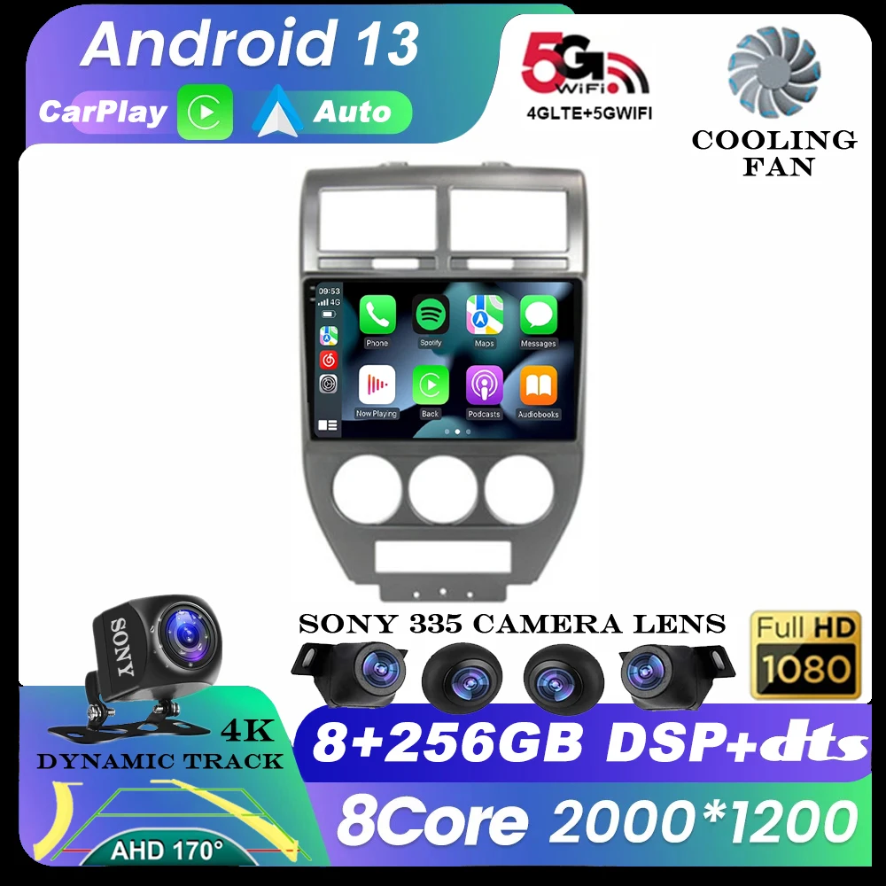 

Android 13 Auto For Dodge Caliber Jeep Compass 1 MK Patriot 2006 - 2010 Car Radio Multimedia Video Player QLED Navigation GPS 4G