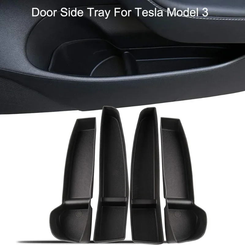 For Tesla Model 3 Y Door Storage Box  Side Door Handle Armrest Tray Organizer Umbrella Trash Can Foldable Washable Tidying