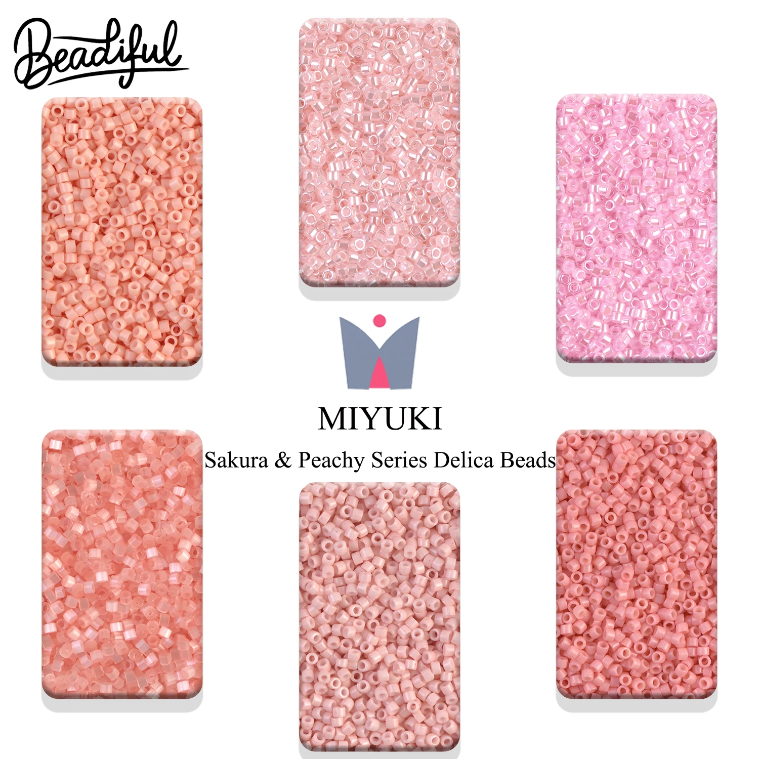 BEADIFUL 10g/2000pcs MIYUKI DELICA BEADS 11/0 - Sakura Pink Series Japan Glass Seed Beads for DIY Earrings & Jewelry Craft