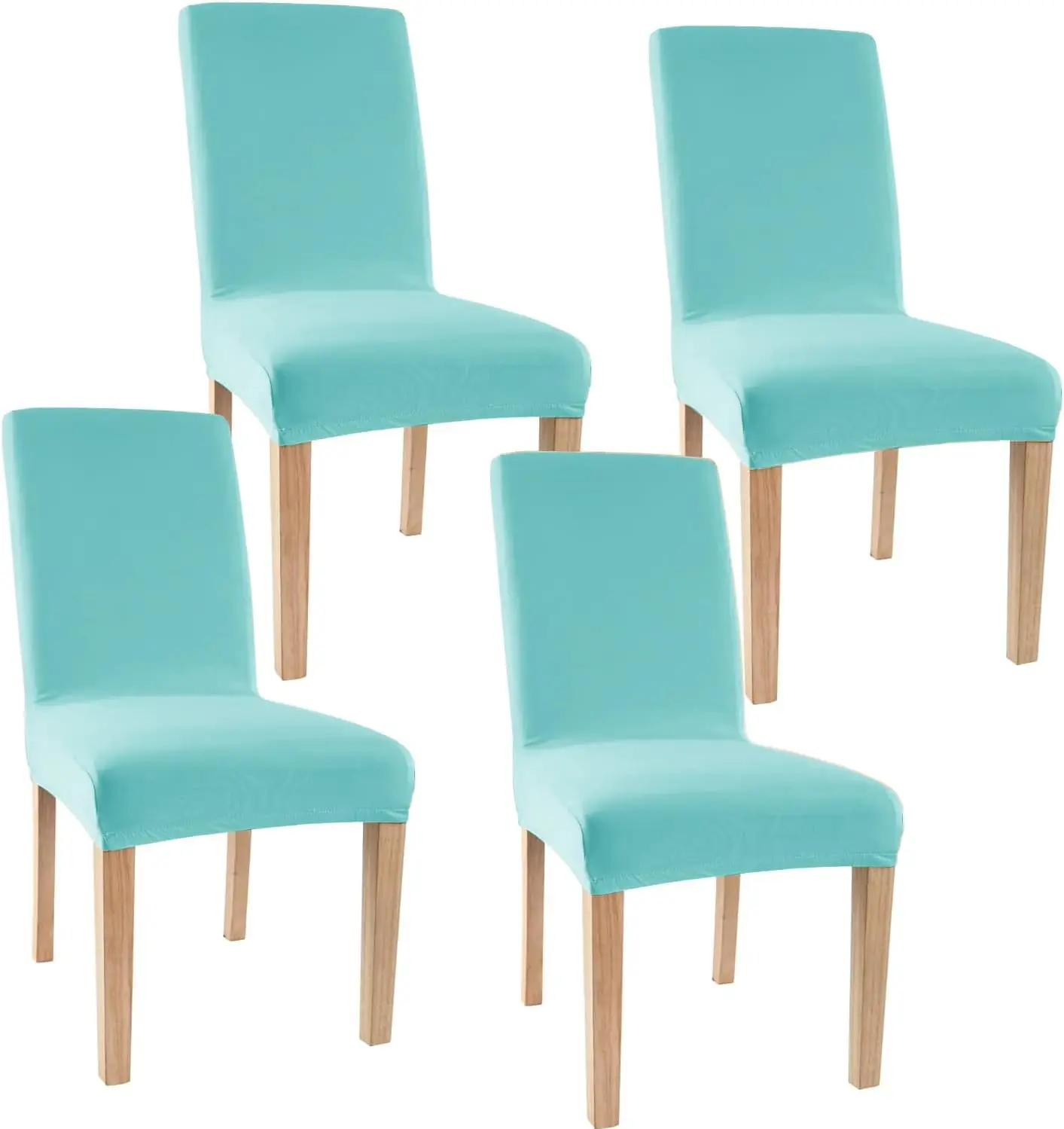 

Stretch Spandex Dining Room Chair Covers Set Of 4 Universal Removable Washable Chair Seat Slipcovers Protector For Kitchen,