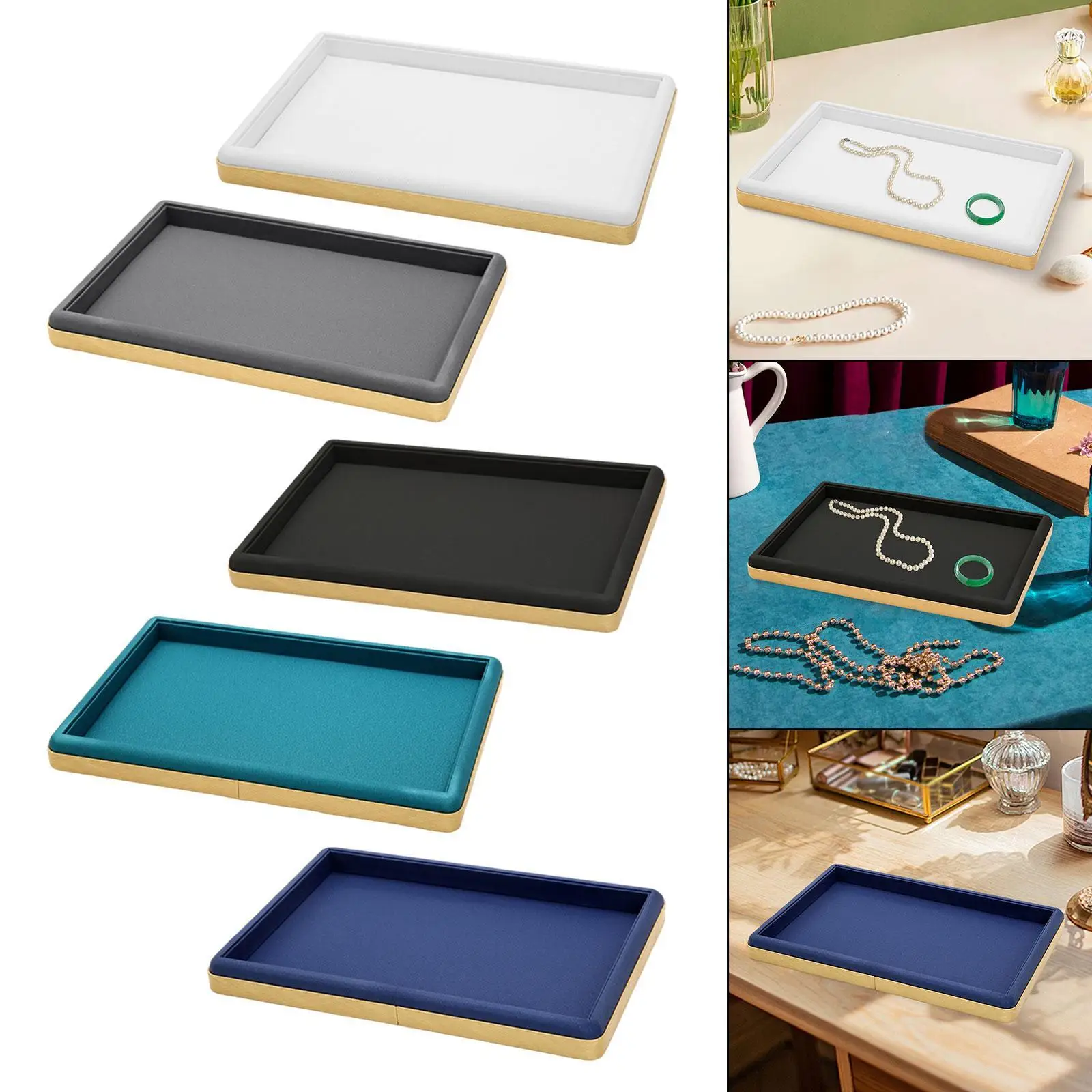 

Jewelry Display Tray Flat Empty Plate Organizer for Vendors Drawer Earrings