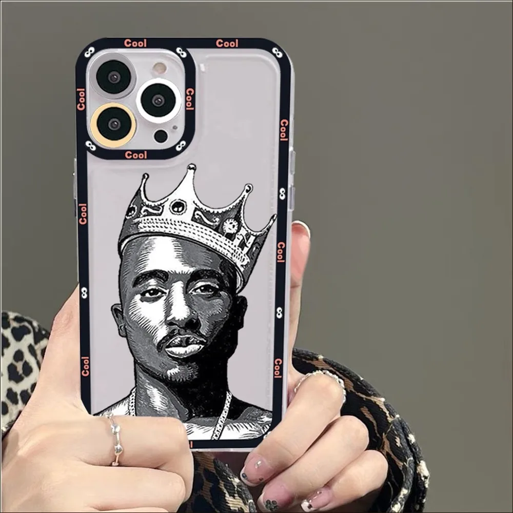 Rapper 2pac Singer Tupac Phone Case For IPhone 11 12 13 14 Mini Pro Max XR X XS TPU Clear Case For 8 7 6 Plus SE 2020