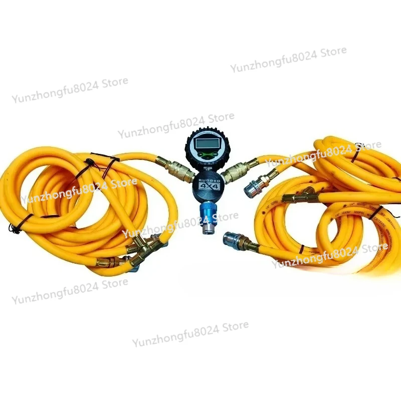 

Air manifolds with digital gauge 4 way air hose tire inflation deflation kits