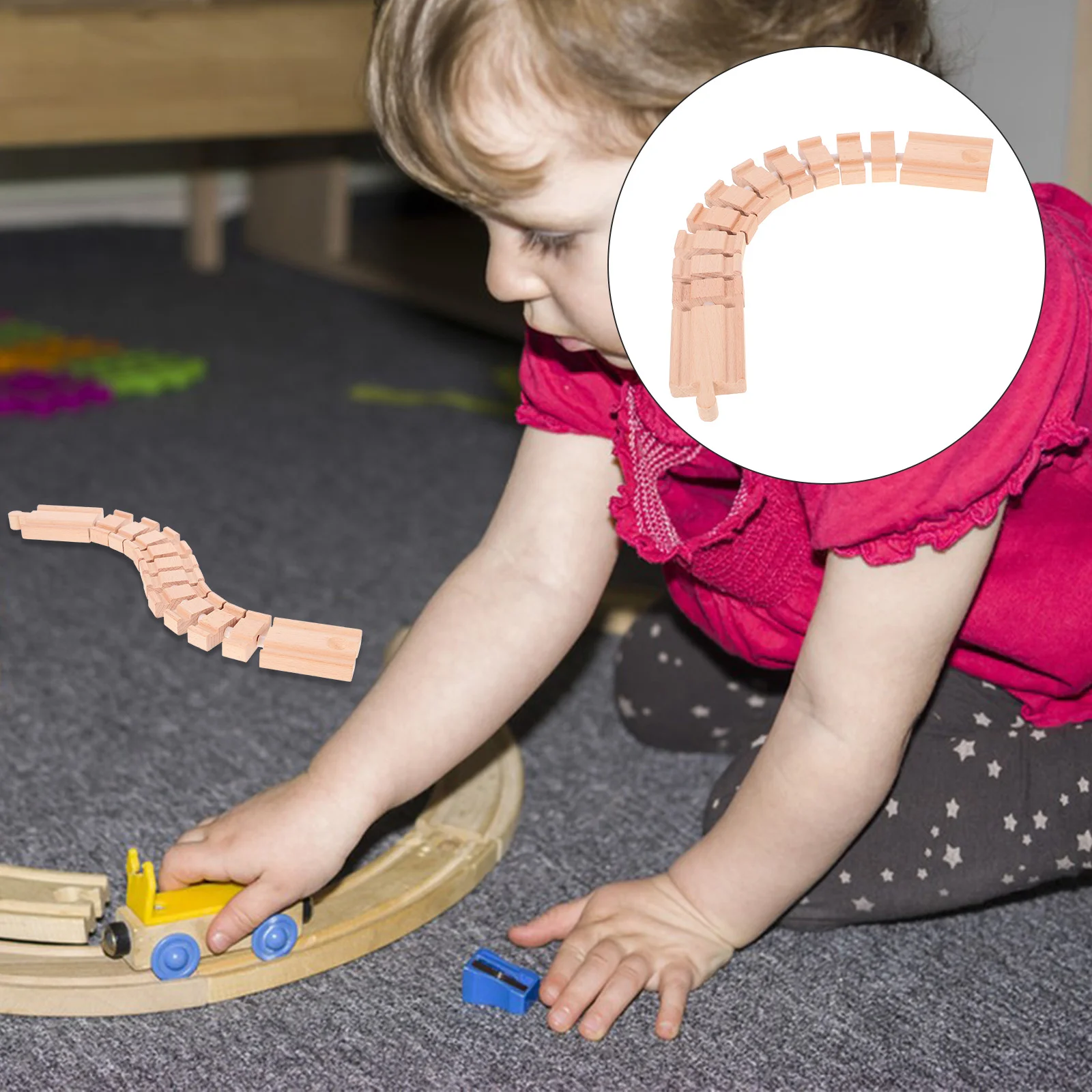 Train Bulk Track Wooden Tracks Woody Toy Trainsp Soft For 3 Year Old DIY Accessories Playthings Office