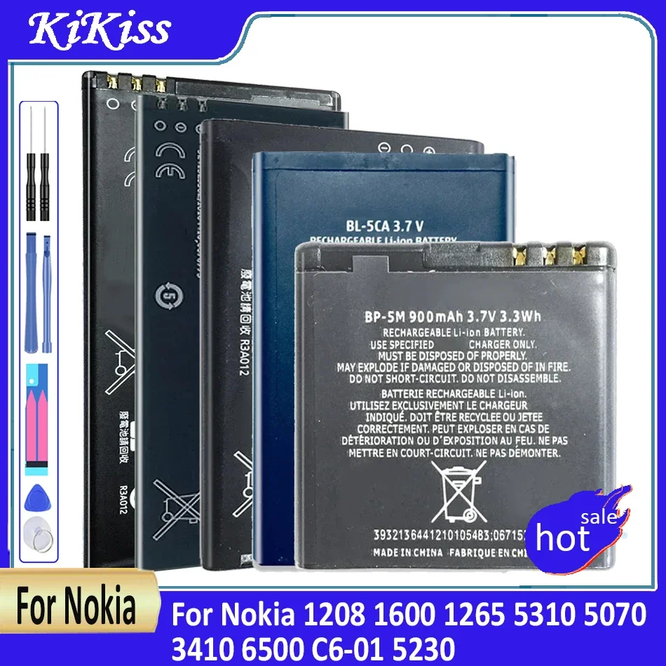 Battery BL 5B/4CT/4C/5C/4U/5CA/6Q/5J/5CT BV-T3G BP-4L BP-5M BLB-2 BLC-2 For Nokia 1208 1600 1265 5310 5070 3410 6500 C6-01 5230