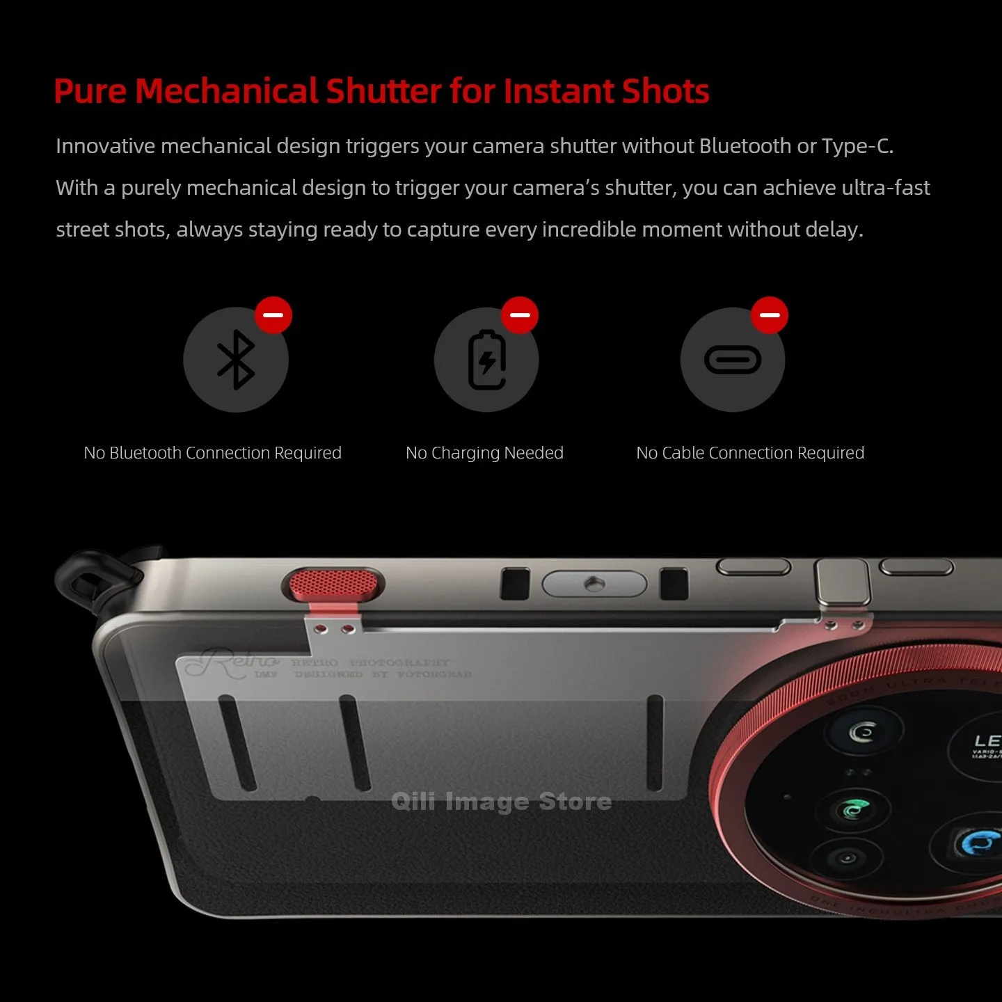 حافظة هاتف Fotorgear 17 ملم/T-mount Retro لهاتف Xiaomi 15 Ultra مع حافظة مصراع ميكانيكية بحبل حذاء بارد